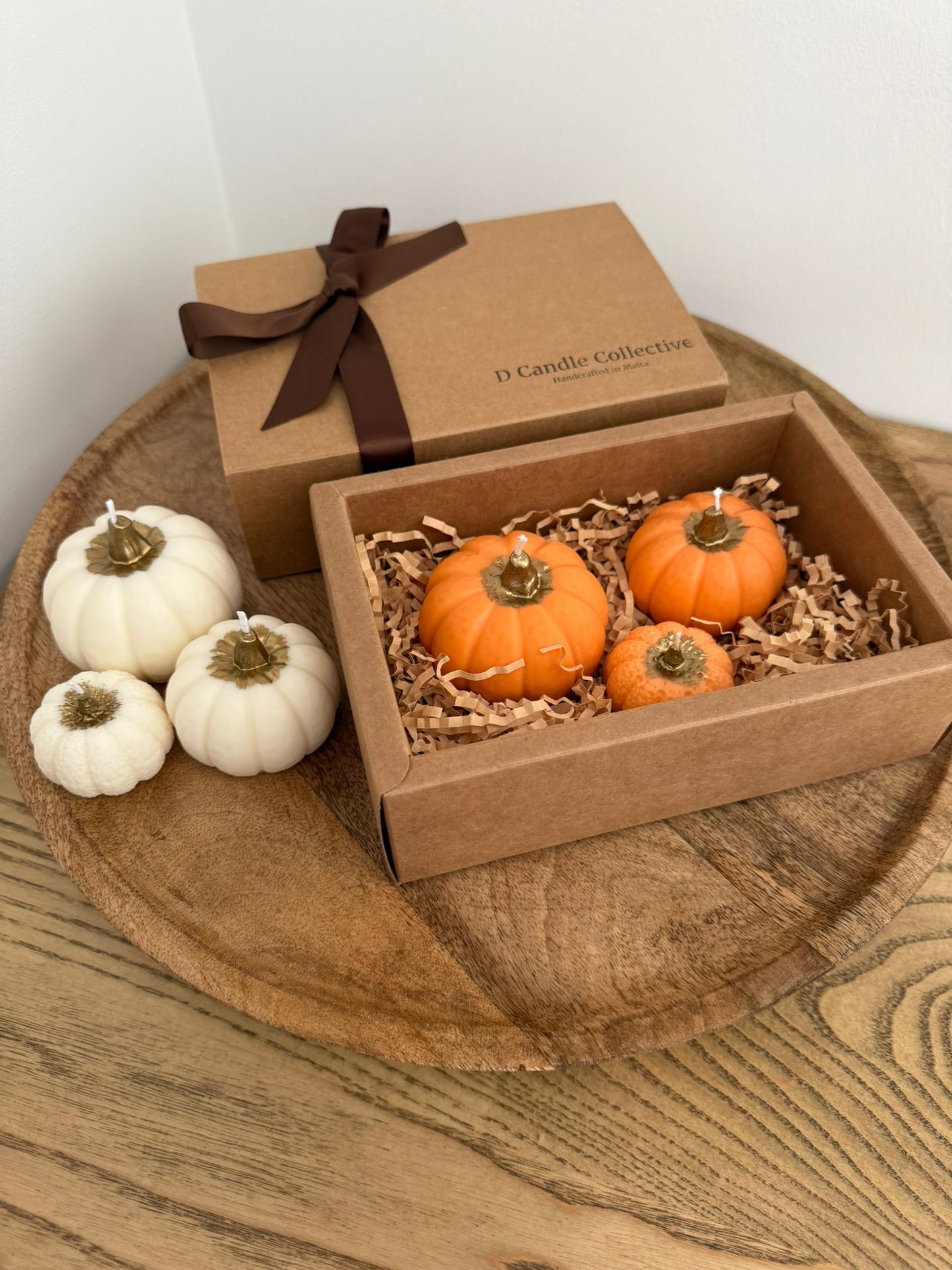 Pumpkin Trio Candles - Natural Cream