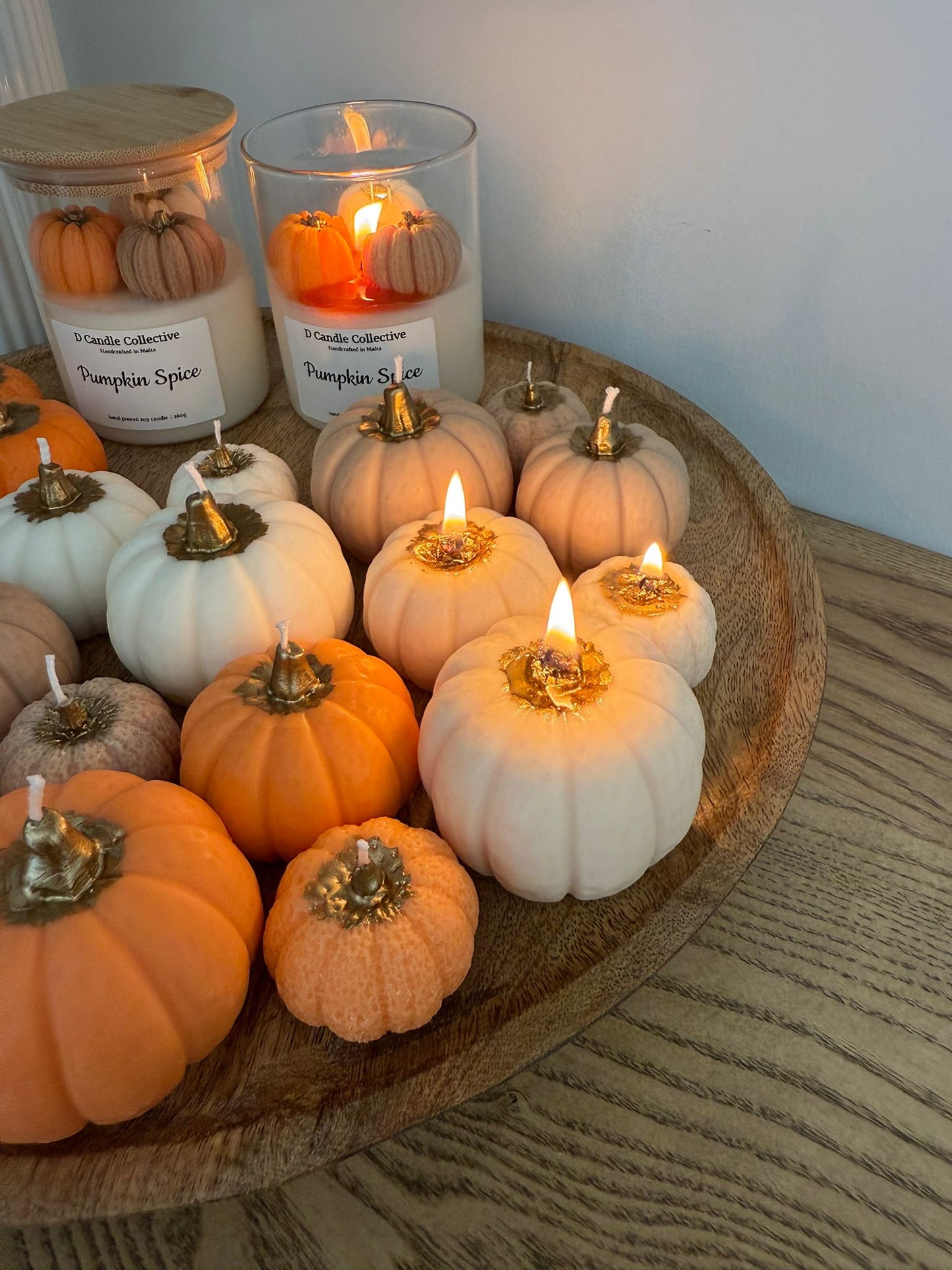 Pumpkin Trio Candles - Golden Brown